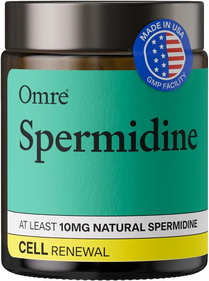 OMRE Spermidine Supplement (10mg of Non-Synthetic Spermidine) - 3rd-Party Tested 1000mg Wheat Germ Extract Standardized to No Less Than 1% - 10mg of Natural Spermidine per Serving
