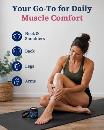 Migcopat Magnesium Lotion with Arnica, MSM & Hyaluronic Acid, Jojoba Oil, Magnesium Cream for Sleep, Leg Cramps, Muscles, Joints & Feet, Suitable for Kids and Adults, Lightweight, Lavender Scent, 6 oz