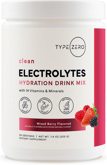 Type Zero Clean Electrolytes Hydration Powder (Mixed Berry) 50 Servings