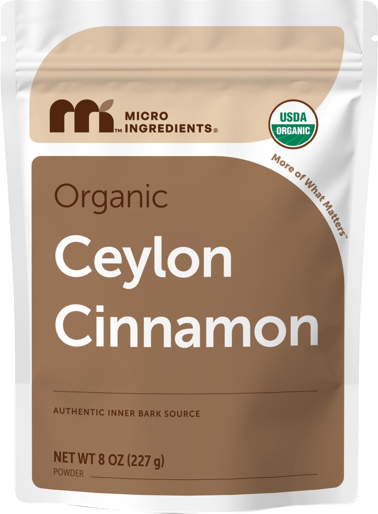 Micro Ingredients Organic Ceylon Cinnamon Powder, 8 oz | Sri Lanka Source | True Cinnamon for Spice & Seasoning | Great for Baking, Cooking, & Drinks | Additive Free, Non-GMO