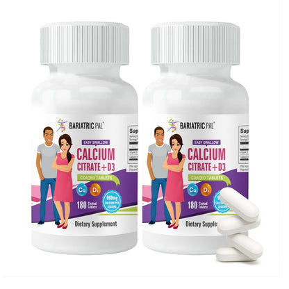 BariatricPal Easy Swallow Calcium Citrate (600mg) and D3 Coated Tablets (30-Day Supply)