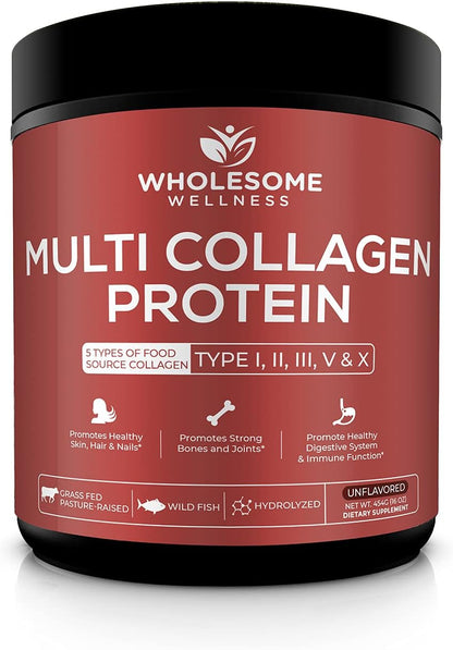 Whole Food Multivitamin for Women + Multi Collagen Protein Powder Hydrolyzed (Type I II III V X) Bundle