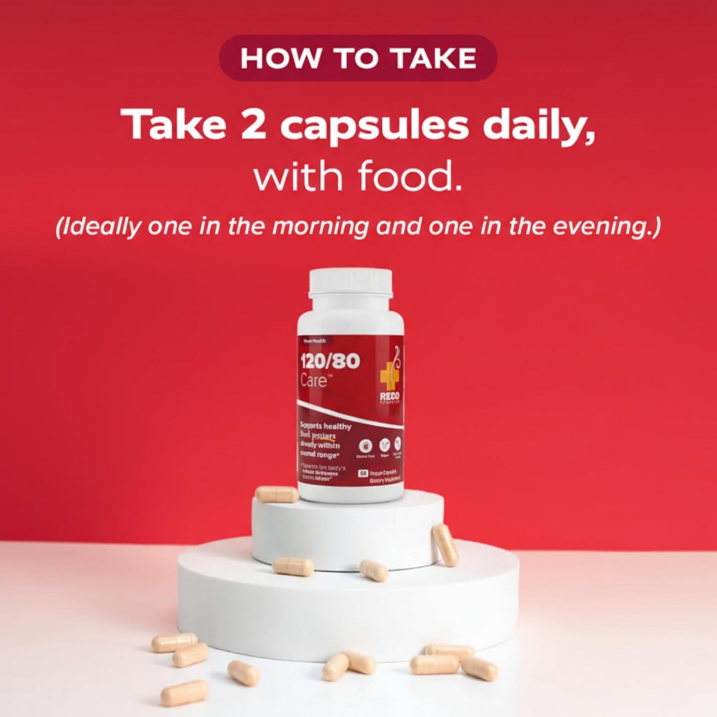 Redd Remedies, 120/80 Care, Heart Health and Natural Blood Pressure Support, 60 Vegan Capsules