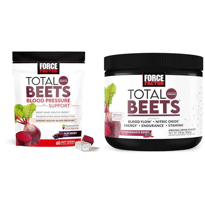 Force Factor Total Beets Blood Pressure Support Supplements with Beet Powder & Total 