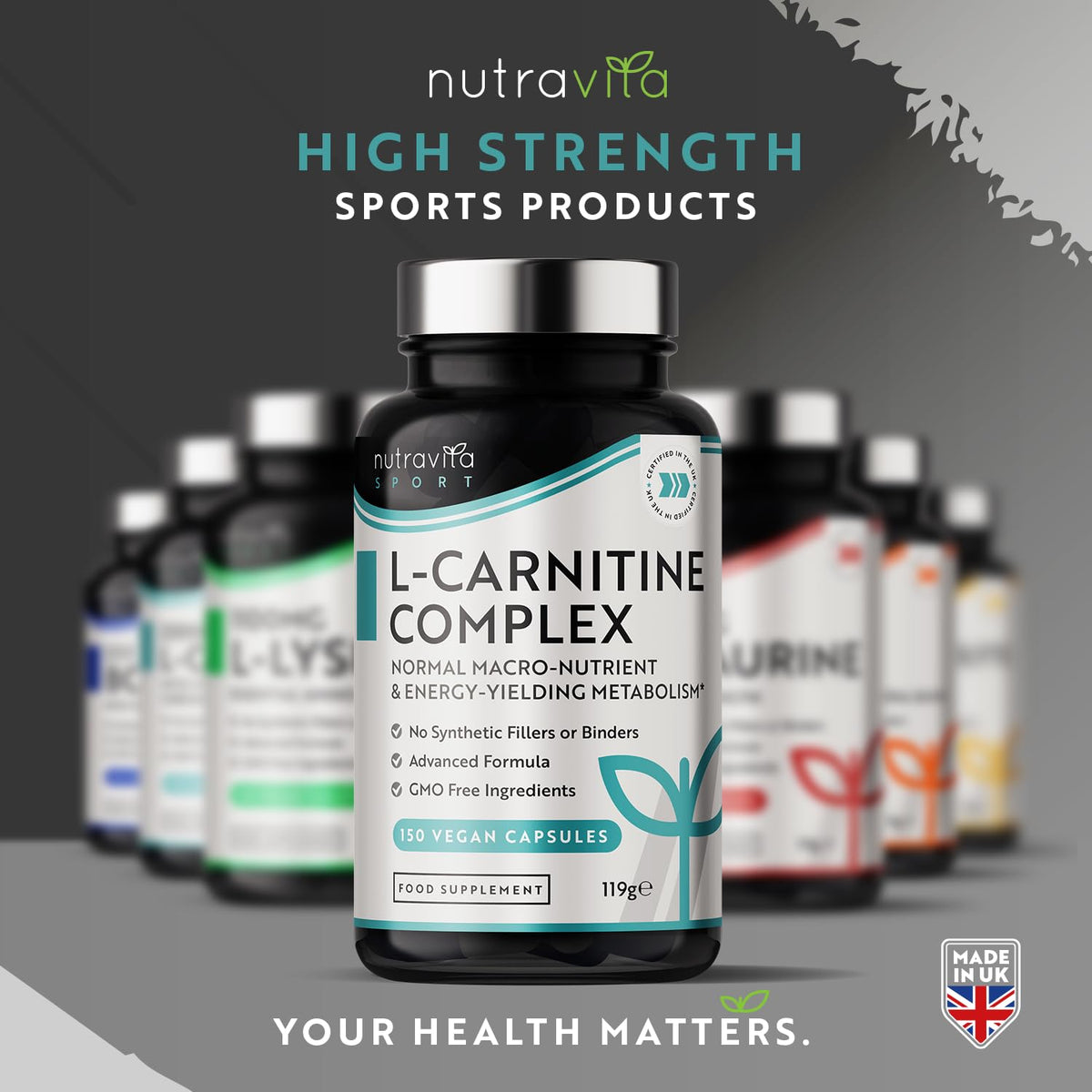 L-Carnitine Complex - High Strength Capsules with Added Riboflavin, Biotin, Chromium