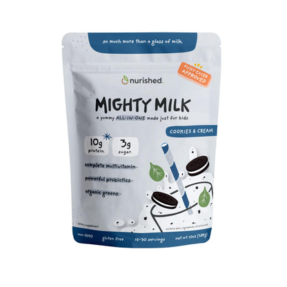 Nurished Cookies & Cream Mighty Milk - Kids All-in-One Daily Protein Powder 