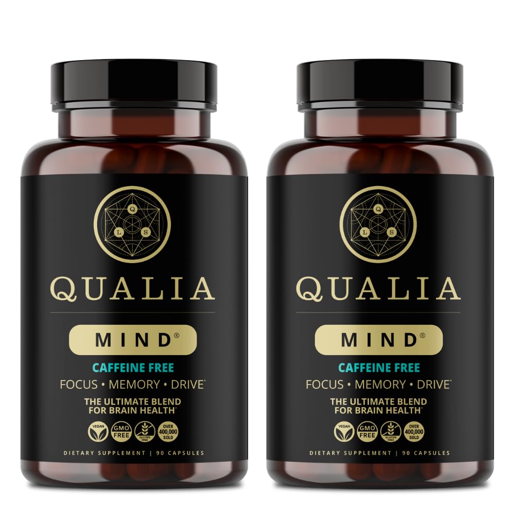 Qualia Mind (Caffeine Free) | The Ultimate Blend for Brain Health* | Doctor-Formulated Nootropic to Fuel Focus & Concentration* | Supports Long Term Brain Health| Maintain Drive & Productivity