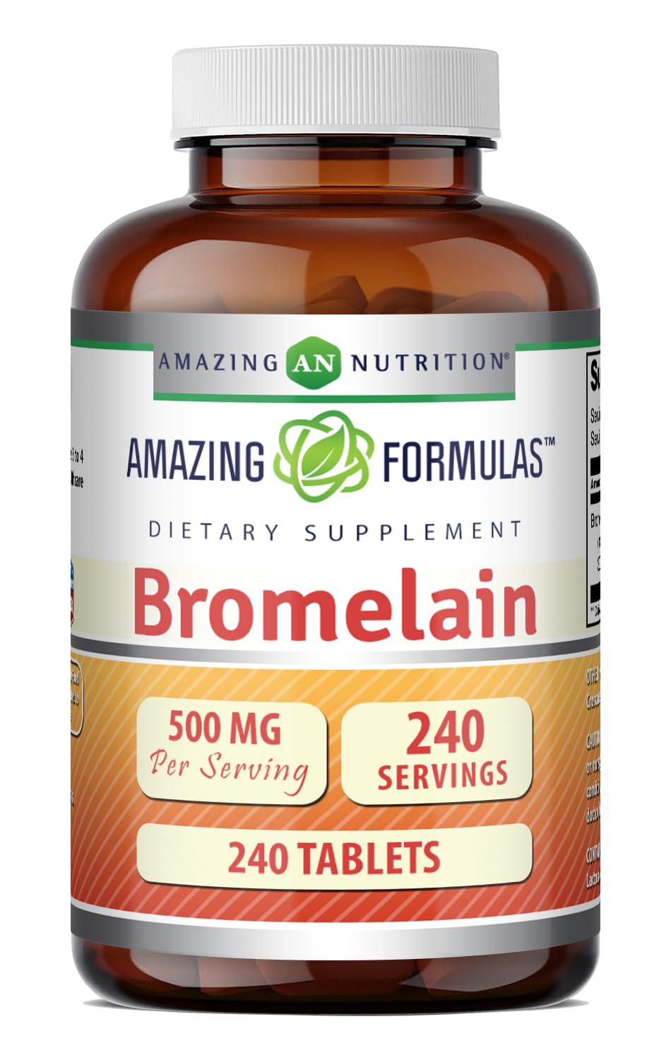 Amazing Formulas Bromelain 500 Mg | Tablets Supplement | Non-GMO | Gluten-Free | Made in USA (Pack of 1 | 240 Count)