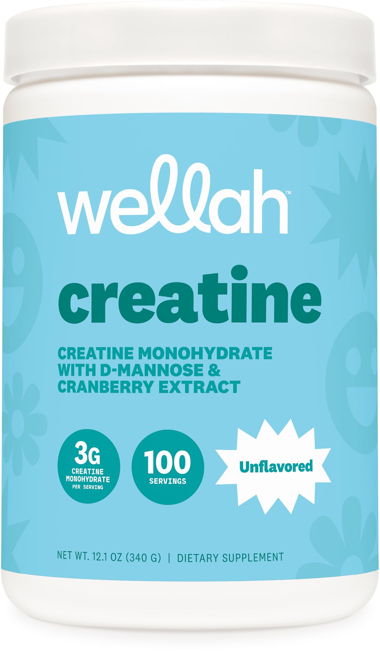 Wellah Creatine for Women - Creatine Monohydrate with Dandelion & Cranberry Extract (50 Servings, Strawberry Lemonade) | Creatine Monohydrate with Dandelion & Cranberry Extract