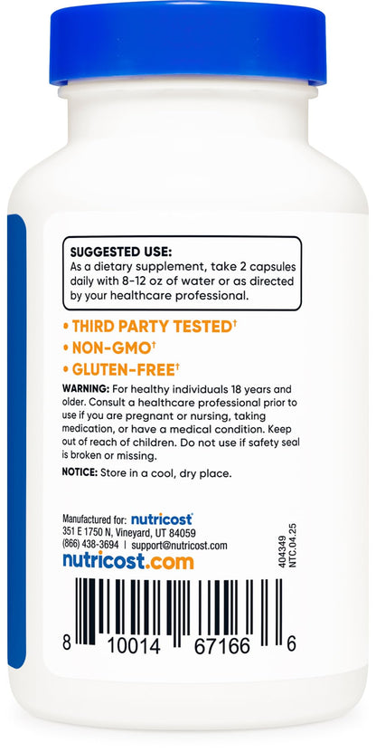 Nutricost Alpha Lipoic Acid 600mg Per Serving, 240 Capsules | Gluten Free, Vegetarian Capsules, Soy Free & GMO-Free