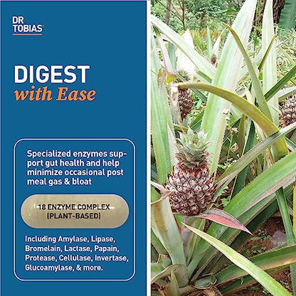 Dr. Tobias Digestive Enzymes with Amylase, Bromelain, Lipase, Lactase
