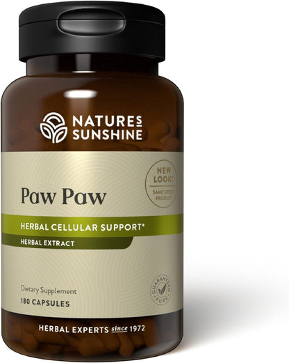 Nature's Sunshine Paw Paw Cell-Reg, 180 Capsules | Contains over 50 Acetogenins to Modulate ATP Production and Blood Supply