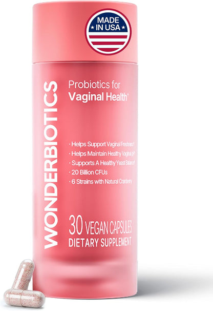 Vaginal Health Probiotics - 20B CFU with Cranberry - 30 CT | pH Balance, Yeast, Odor Control Supplement - 6 Authentic Strains with Natural Cranberry for Urinary & Gut Health