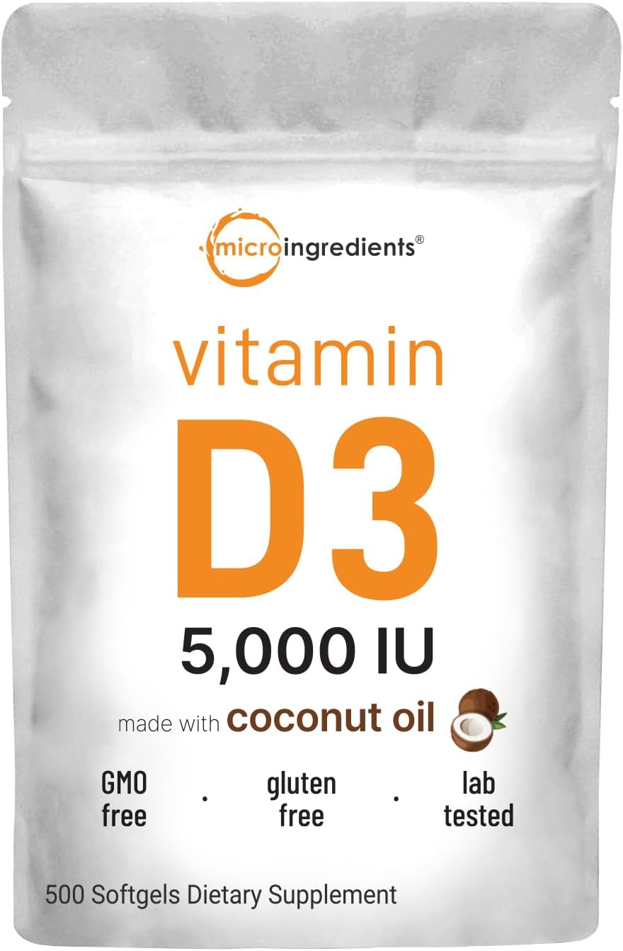 Micro Ingredients Super Vitamin K Complex (K2 MK7 + MK4 & K1) & Vitamin D3 5,000 IU Bundle Pack | Easily Absorbed K Vitamins, Active Menaquinone Complex | Vitamin D as Cholecalciferol