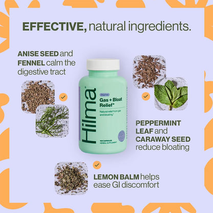 Hilma Natural Gas & Bloating Relief - with Lemon Balm, Fennel & Peppermint Leaf