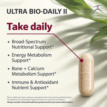 BioSpec Nutritionals Ultra Bio-Daily II – Daily Multivitamin & Mineral Supplement, Magnesium Malate, Methylated B Vitamins, Vitamin K2 MK-7, 180 Capsules