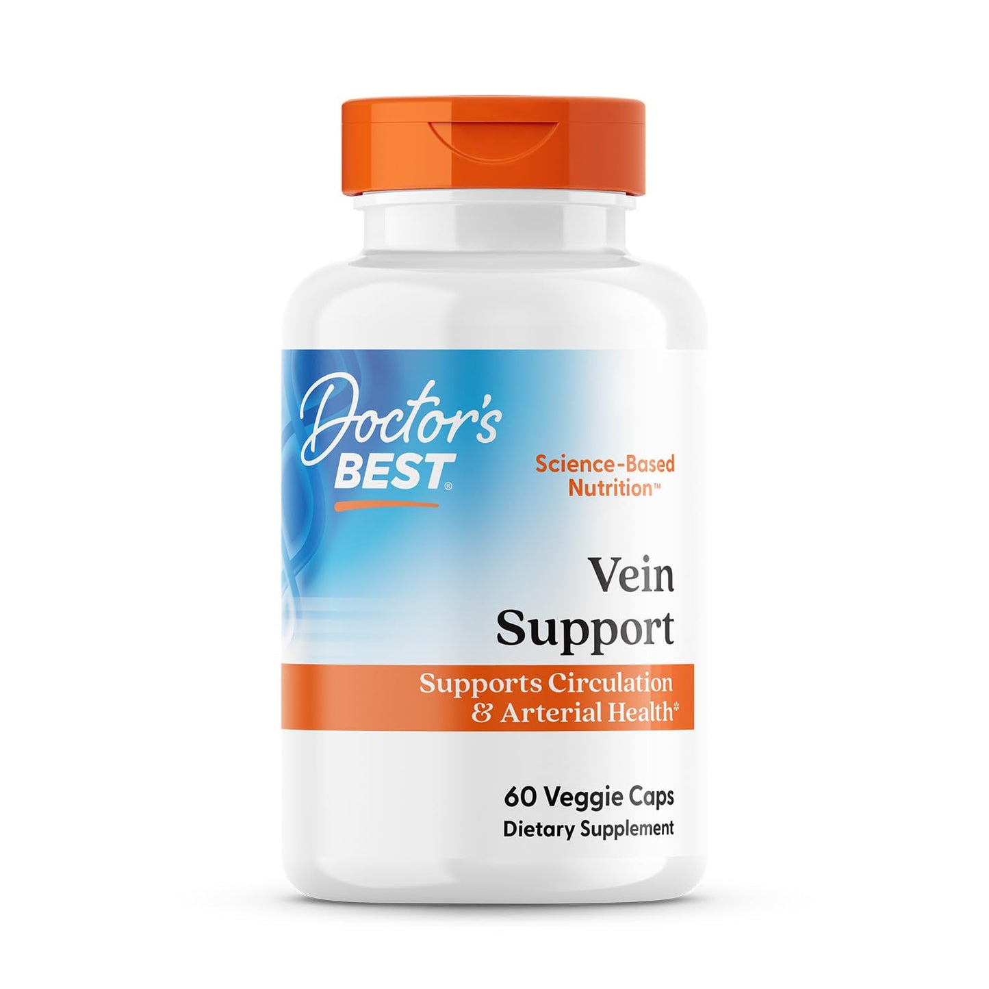Doctor's Best Vein Support Supplement - Contains Diosmin & Hesperidin, Circulation Support for Legs & Feet, for Men & Women, Formula with Vitamin K2 & Natural Orange Extract, Vegan - 60 Veg Caps