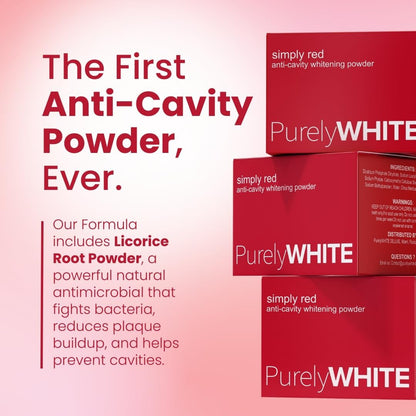 PurelyWHITE DELUXE, Updated Design Anti-Cavity Whitening Powder - Removes Stains, Flouride-Free, Nano Hydroxyapatite (nHA) Enamel-Safe Toothpaste Whitening Powder for Coffee, Tea, Food and Wine