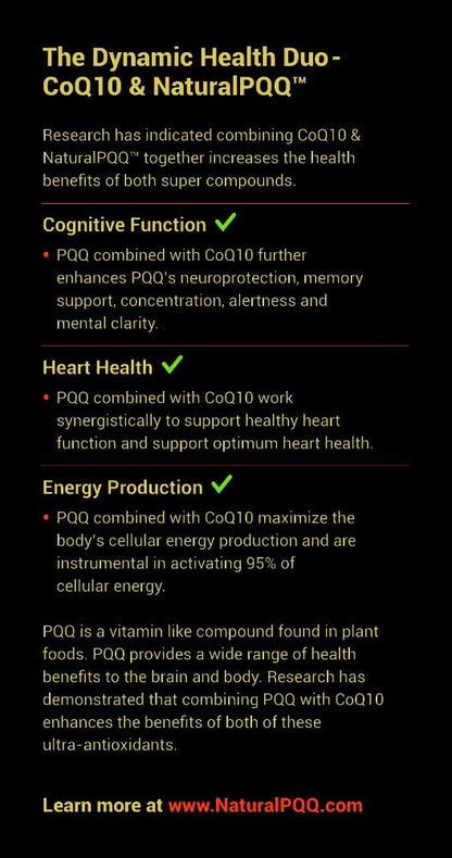 CoQ10 QQ - CoQ10 with Natural PQQ - Vegetarian Softgels