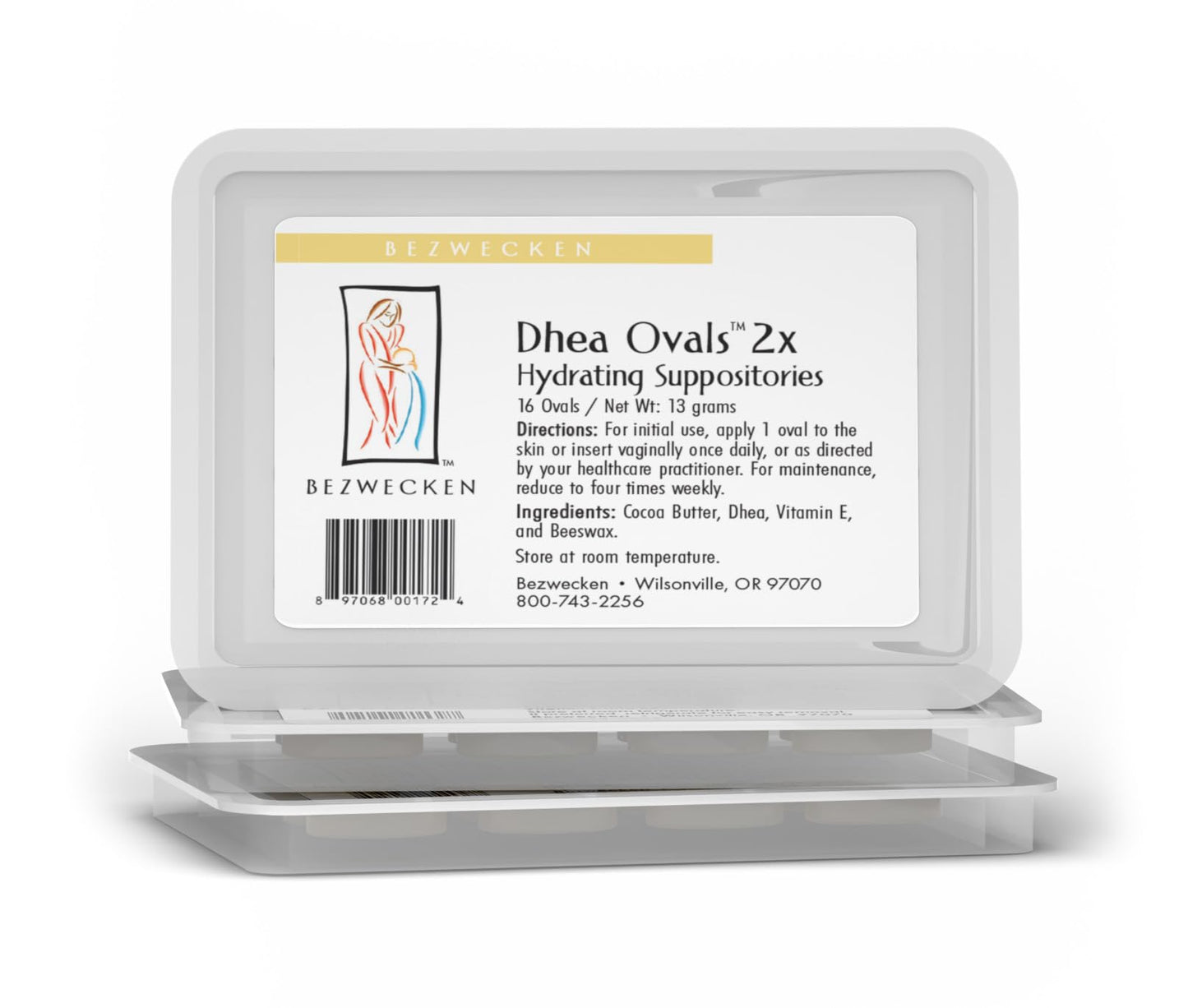 Bezwecken – DHEA Ovals 2X – 16 Ovals - Free of Estrogen - Same Trusted Formula - Professionally Formulated to Alleviate Vaginal Dryness in Menopausal Women