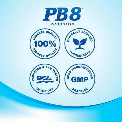 PB8 Probiotic | 14 Billion CFU | 120 Vegetarian Capsules | 8 Strains | for Women and Men | Gluten, Milk, and Soy Free Supplement