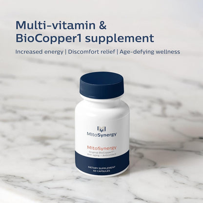 Original BioCopper1 (Cunermuspir) - BioAvailable Copper MultiVitamin with CoQ10 and d-ribose to Boost NAD+ Supports Mitochondrial ATP Energy Brain and Joint Health