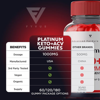(3 Pack) Platinum Keto ACV Gummies, Platinum Keto ACV Gummies Advanced Weight Loss