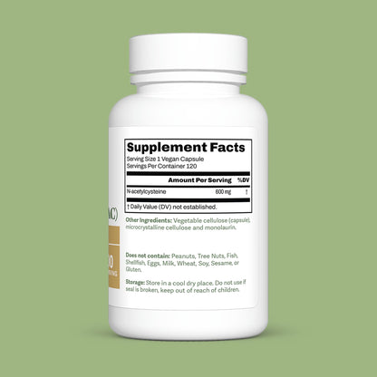 Dr. Murray's Ultra Clean N-Acetylcysteine NAC Supplement 600 mg - Respiratory & Liver Support | Vegan | Non-GMO | Gluten Free | Third-Party Tested | 120 Capsules