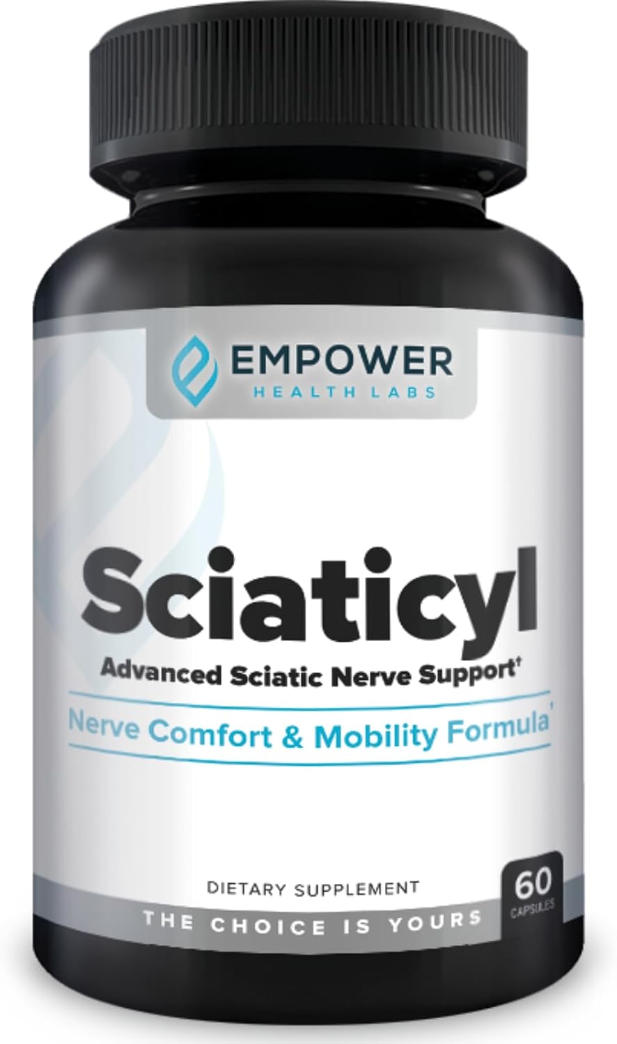 Sciaticyl – Nerve Support Supplement with B1, B6, B12, Magnesium, NAC, ALC & Alpha Lipoic Acid – Supports Nerve Function, Mobility, Comfort & Circulation – 60 Capsules