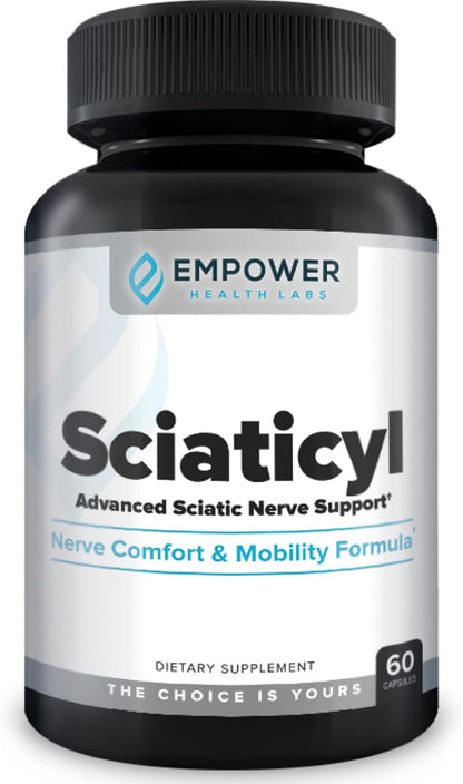 Sciaticyl – Nerve Support Supplement with B1, B6, B12, Magnesium, NAC, ALC & Alpha Lipoic Acid – Supports Nerve Function, Mobility, Comfort & Circulation – 60 Capsules