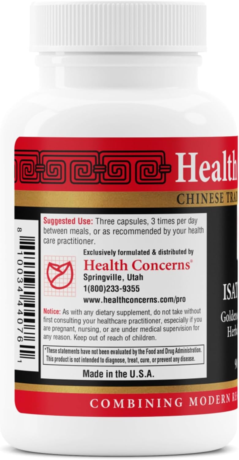 Health Concerns Isatis Gold - Immune System Support & Respiratory Tract Supplements - Echinacea, Platycodon, Goldenseal & Ligusticum Root Extract - 90 Capsules