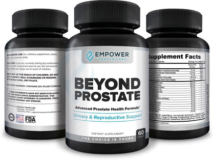 Empower Health Beyond Prostate Supplement – Prostate Health Support with Saw Palmetto, Zinc, Red Raspberry, and Stinging Nettle – Urinary and Prostate Wellness Complex – 60 Capsules