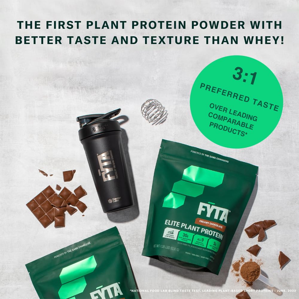 FYTA Vegan Protein Powder - Plant Based Protein Powder with Better Taste & Texture Than