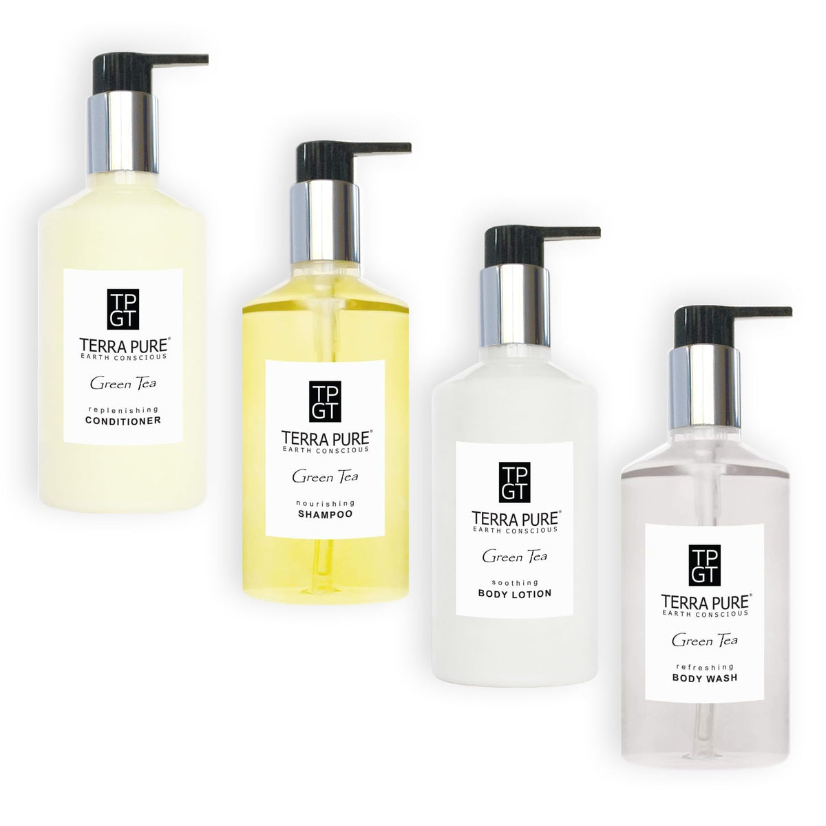 Terra Pure 10 Piece Ecobox All-In-Kit | Green Tea Soap | 3 Shampoo, 2 Conditioner, 3 Body 