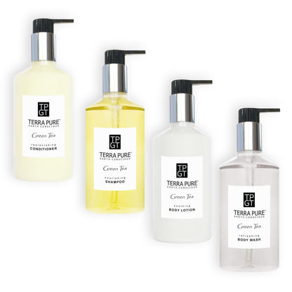 Terra Pure 10 Piece Ecobox All-In-Kit | Green Tea Soap | 3 Shampoo, 2 Conditioner, 3 Body 