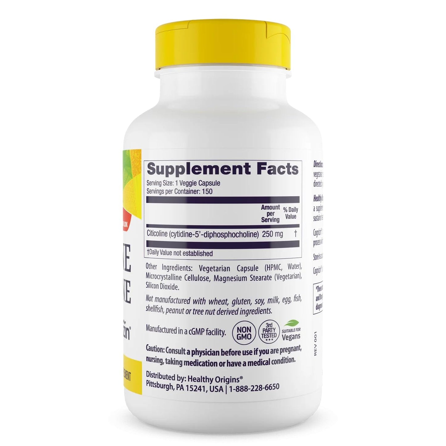 Healthy Origins Cognizin Citicoline 250 mg, 60 Veggie Caps