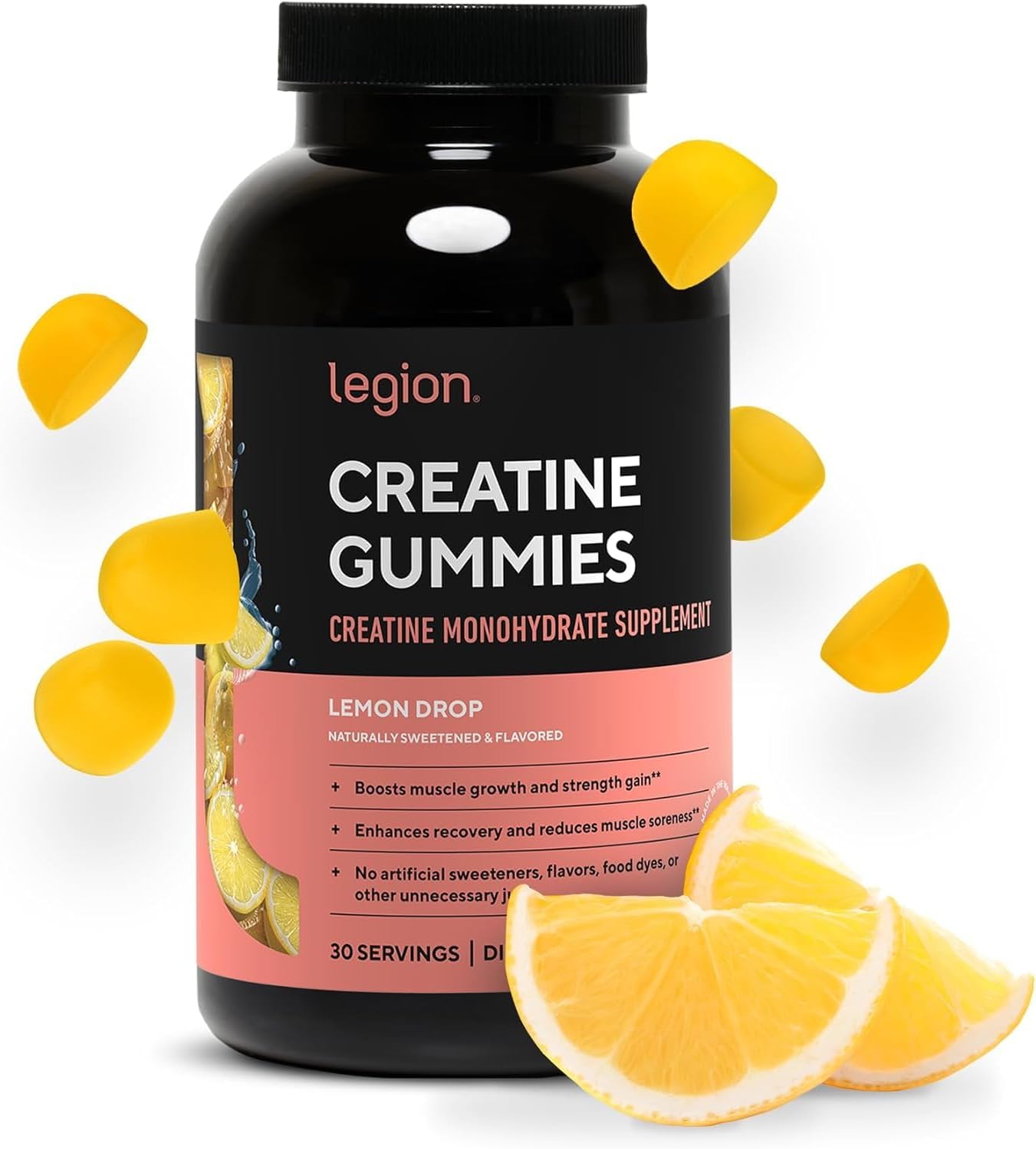 LEGION Pre Workout Creatine Bundle – Pulse Natural Pre Workout (Fruit Punch) + Creatine Monohydrate Gummies – Energy, Strength, Focus & Muscle Recovery Stack – 30 Servings Each