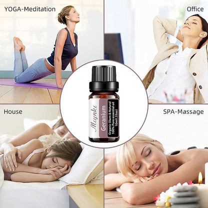 Geranium Essential Oil for Diffuser for Home Kids Women Candle Soap Making DIY -10ml