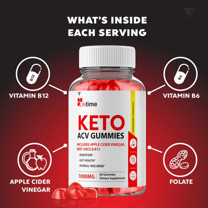 (3 Pack) Lifetime Keto Plus ACV Gummies Advanced Weight Loss AVC, Life Time Keto ACV