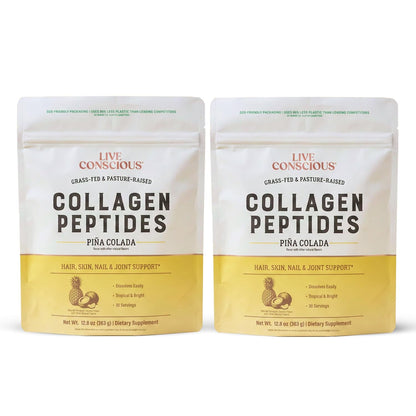 Live Conscious Collagen Peptides Powder - Naturally-Sourced Hydrolyzed Collagen Powder - Hair, Skin, Nail, and Joint Support - Type I & III Grass-Fed Collagen Supplements for Women and Men - 16oz