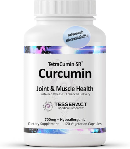 Tesseract TetraCumin SR Turmeric Curcumin Supplement, 120 Capsules | Sustained Release, Metabolite, Supports Joint Comfort, Mobility & Flexibility, For Women & Men, Curcuma Capsules, Gluten Free