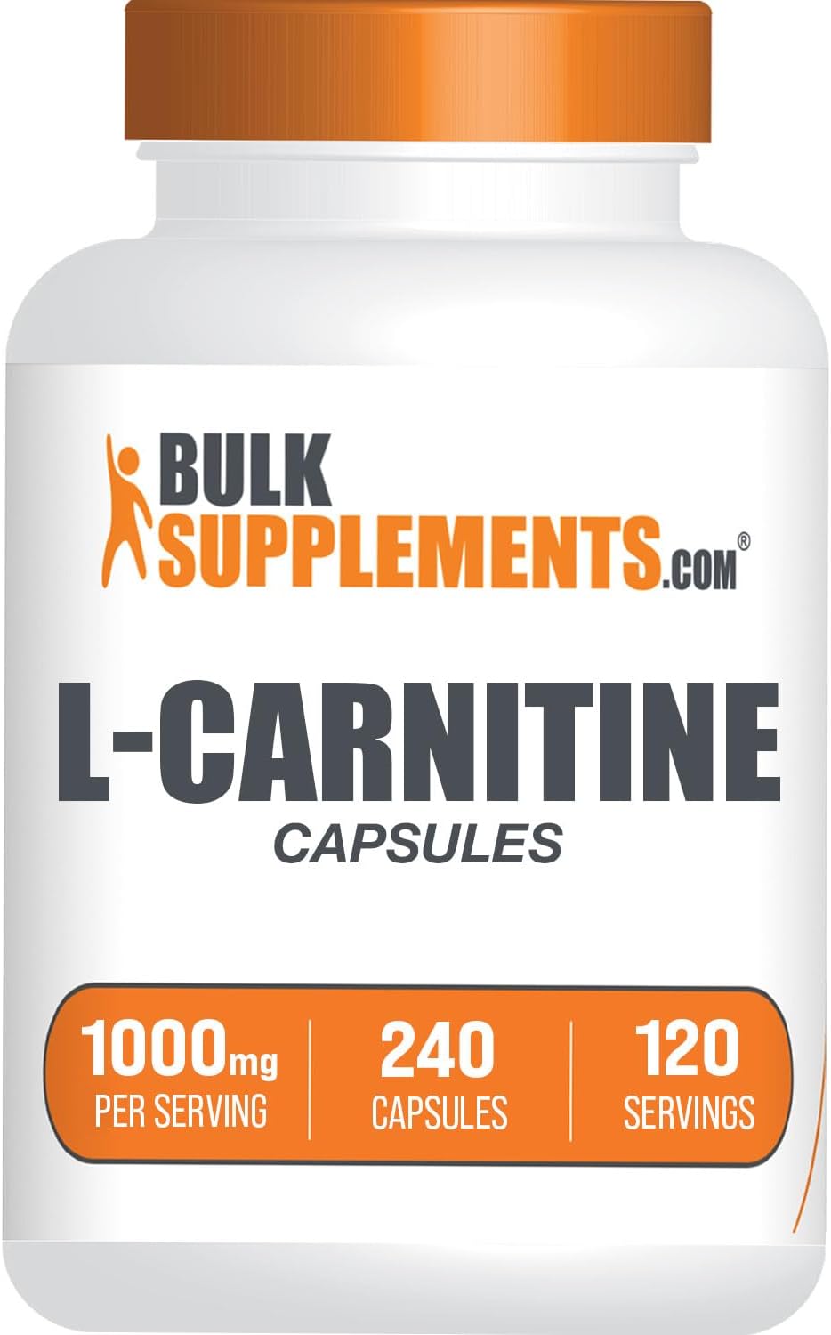 BulkSupplements.com L-Carnitine 1000mg Capsules - Carnitine Supplement, Amino Acid Supplement - Gluten Free, 2 Capsules per Serving (1000mg), 240 Count (Pack of 1)