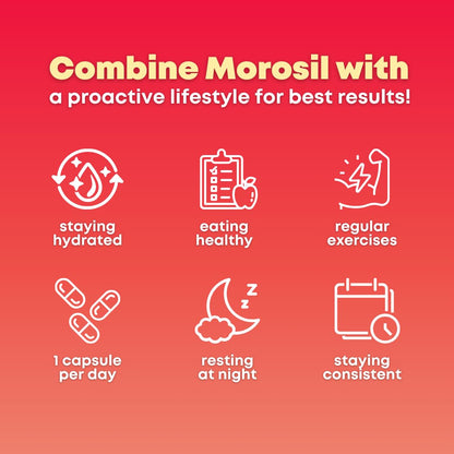 Morosil Clinically Tested C3G Supplement - Metabolism, Antioxidant, Wellness Support for Men & Women - 400mg Moro Red Orange Extract - 60 Veggie Capsules - Non-GMO, Gluten-Free, Vegan-Friendly