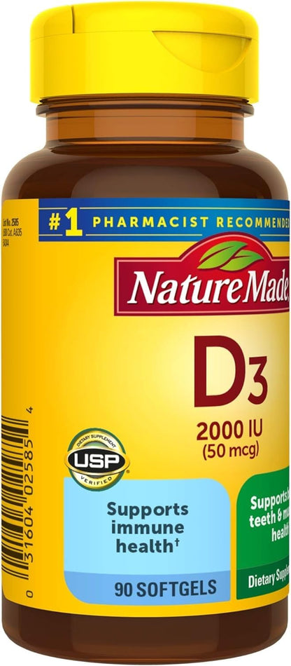Nature Made Vitamin D3 2000iu 320 Ct. Soft Gels (Packaging May Vary)