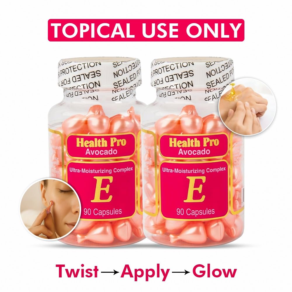 Vitamin E Topical Skin Oil Capsules, Royal Jelly, 2-Pack