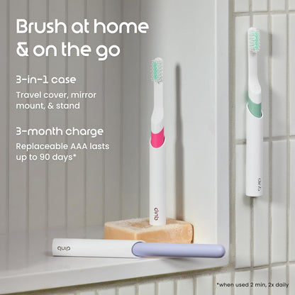 Quip Sonic Electric Toothbrush for Adults, Extra Brush Head, Marine Blue