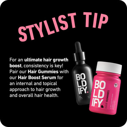 Boldify Sugar Free Biotin Gummies - Fast Acting Vegan Hair Skin and Nails Vitamins