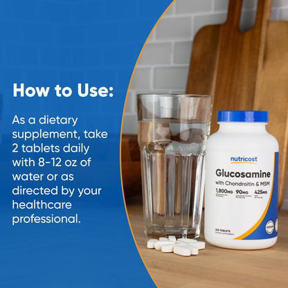 Nutricost Glucosamine 1800mg with Chondroitin & MSM, 240 Tablets, 120 Servings