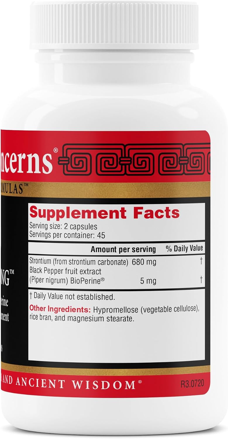 Health Concerns BioStrong – Bone Strength & Density Support Supplement – Strontium & BioPerine Black Pepper Extract for Joint Mobility – Chinese Herbal Blend for Men & Women – 90 Capsules