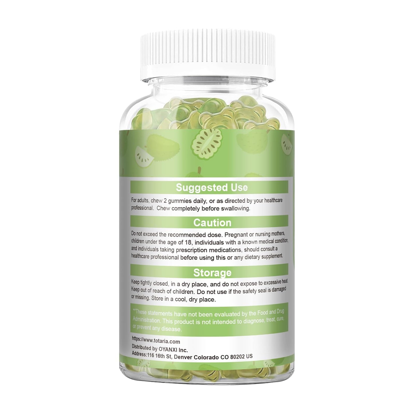 Totaria Sugar Free Soursop Oil Graviola Sea Moss Gummies - Support Digestive Sleep Skin Health, Immunity & Antioxidant - Guanabana Fruit with Sea Moss, 150mg Black Seed Oil Organic Non-GMO Vegan